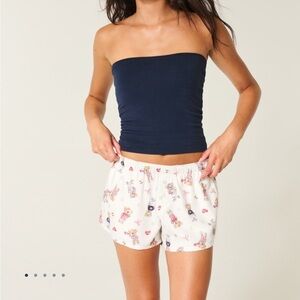 Hollister Sleep Flannel Boxer Short Teddy Bear Print Size Large